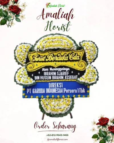Papan Bunga Duka di Gudang